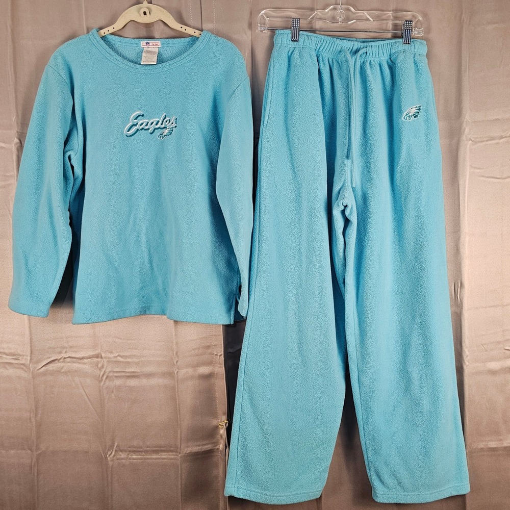 NFL For Her Womens‎ Blue Philadelphia Eagles Fleece Track Suit Sweater Pants Sml